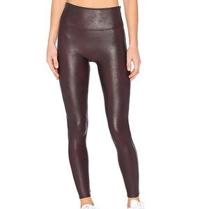 Spanx Faux Leather Leggings Wine in Wine S